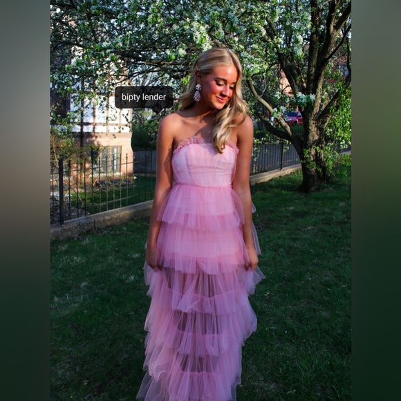 NWT Lovers and Friends Long Bobbit Gown in Blush Pink Size Small - Picture 4 of 12